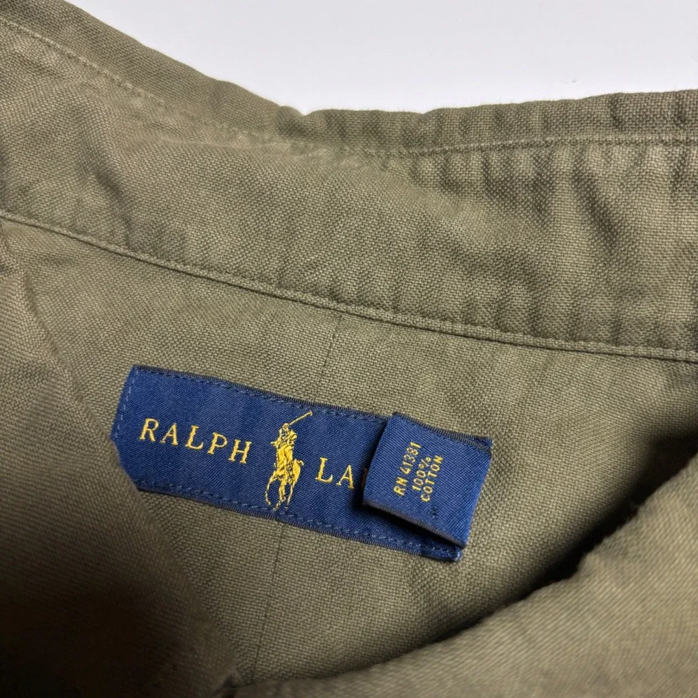 Ralph Lauren Olive Green Mens 3XLT Big & Tall Long Sleeve Button Down New $125